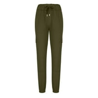Мъжки товарни панталони тънки прилепки за джоги панталони ежедневни леки панталони еластични талия панталони твърди памучни панталони зелени