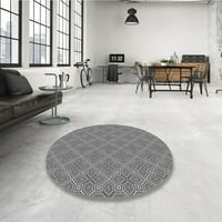 Ahgly Company Indoor Round Countled Grey Dolphin Grey Area Rugs, 8 'Round