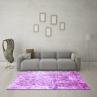 Ahgly Company Indoor Rectangle Abstract Purple Modern Area Rugs, 7 '10'