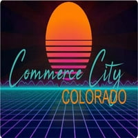 Търговски град Колорадо винил стикер Stiker Retro Neon Design