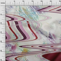 OneOone Cotton Poplin Purple Fabric Abstract-Abruct Wave Sheing Fabric от двора отпечатани DIY дрехи Шиещи консумативи Широви консумативи