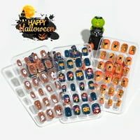 Witch Broom Press On Nails Child Adult Halloween Press On False Nails