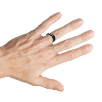 Сскот ръб Черен керамичен пръстен с бургундски дърво ламиниран сватбена лента пръстен за мъже или дами