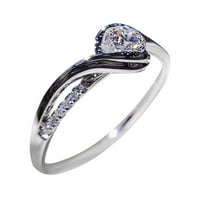 Подаръци за валентинки за валентинки, луксозни искрящи диамантен пръстен дами бижута ангажирани пръстен предложение бижута пръстен