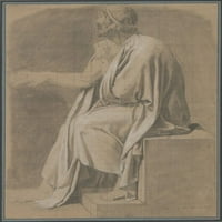 Фигурно проучване за смъртта на печат на плакати от Сократ от Жак Луис Дейвид