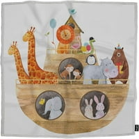 -Дек кораб с животни Хвърлете одеяло детски акварелен илюстрация на сладък ковчег на Ной с животни декоративно меко уютно уютно фланелен плюш хвърля одеяла за бебето малко дете котка котка