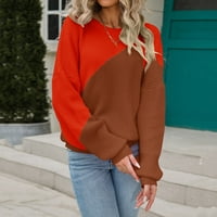 Пуловери за пуловери за жени дълги пуловери плюс размер Зимно облекло кафяв S