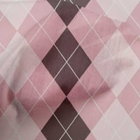 OneOone Cotton Cambric Pastel Pink Fabric Argyle Check Craft Projects Decor Fabric Отпечатано от двора