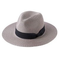 Жени мъже широки краища слама Панама се търкалят сгъваема шапка Fedora Beach Sun Hat Upf50+ лятна UV шапка