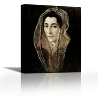 Портрет на дама - съвременен изящно изкуство Giclee on Canvas Gallery Wrap - Wall Décor - Art Rainting - Готов за окачване