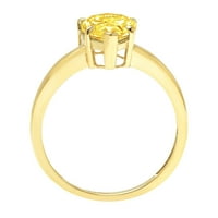 1. CT Brilliant Pear Cut Clear симулиран диамант 18k жълто злато пасианс пръстен SZ 5