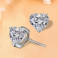 Tremella игла moissanite heart diamond обеци, обеци от сладко сърце