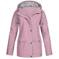 Hunpta Plus водоустойчив външен качул с качулка Raincoat Solid Size Raice Jacket Windproof Women's Coat