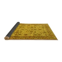 Ahgly Company Indoor Square Persian Yellow Traditional Area Rugs, 5 'квадрат