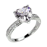 Kiplyki на едро луксозни сърдечни пръстени, пръстен с циркон с розови диаманти във формата на сърце