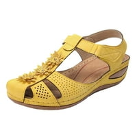 Женски летни сандали ежедневни бохемия клинови обувки удобна каишка на глезена на външна платформа сандали