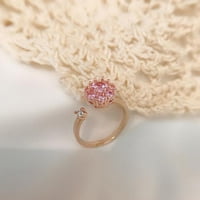 HeiHeiup въртящ се диамантен пръстен розов женски добър стрес, облекващ цирконийния пръстен късмет, странни пръстени
