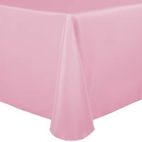 Крайна текстилна правоъгълна полиестерна ленена покривка със заоблени ъгли - за сватба, ресторант или банкет, розов балон