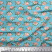 Soimoi Rayon Check, Leaves & Rose Floral Print Sheing Fabric Wide Yard