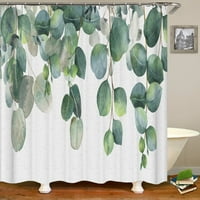3D Nordic Style Plant Palm Leaves Printsed душ завеса полиестер водоустойчив декор за дома баня завеса с кука 180x
