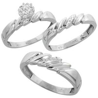 10k бяло злато мъжки диамантен сватбен лентен пръстен за мъже 0. cttw блестящ отрязан широк размер 10.5