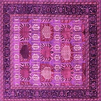 Ahgly Company Indoor Square Oriental Pink Industrial Area Rugs, 3 'квадрат