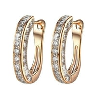 Обеци от Yubnlvae Кръгли златни обеци Rosegold Glitter Diamond Silver Fashion Women Обеци Злато