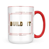 Neonblond Build It Dark Wood Block Mug Gift за любителите на чая за кафе