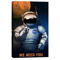 Epic Graffiti Mars Explorer Series 'We Need You' Space Giclee Canvas Wall Art 26 40