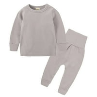 Aayomet Toddler Boy Clothes Girl Clothes Unise Solid Sutsunsit Long Lowege топли пуловер върхове високи