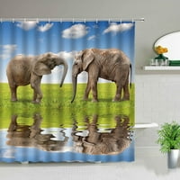 Африкански леопард 3d дизайн печат душ завеса за див живот слон баня декор за дома момчета подарък водоустойчив плат плат