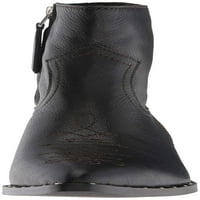 Sam Edelman Women's Ava Black Leather Western Style Side Zipper Ankle Boot