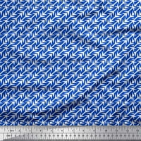 Soimoi Blue Georgette Viscose Fabric Diagonal Arrow Decor Fabric Printed Yard Wide