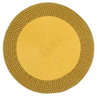 Рим тъкани сплетен шев ръб маса за маса за кръг на комплект неплъзгащи се трапезарии и кухненски маси с жълти
