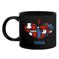 Обичайте сърцето на САЩ с икони. Халба -Маг от Shutterstock