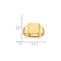 Солидна 14K жълто злато, гравируема монограма Сигрета на пръстена Размер 7