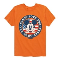 Disney - Americana - Mickey Mear Love USA - Thddler and Youth с графична тениска с къс ръкав
