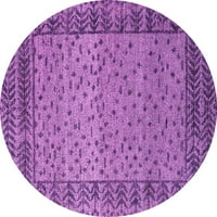 Ahgly Company Indoor Round Abstract Pink Modern Area Rugs, 4 'Round