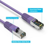75 фута Cat5e Закрита Ethernet мрежа за зареждане на кабелни крака Gigabit LAN мрежов кабел RJ Високоскоростен пластир кабел, лилав