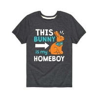 Незабавно съобщение - Thia Bunny е моят Homeboy St Patricks Valentine - младежки чай с къс ръкав