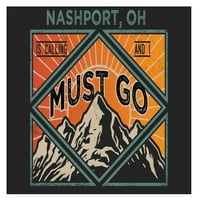 Nashport Ohio 9x Souvenir Wood Sign With Frame трябва да премине дизайн