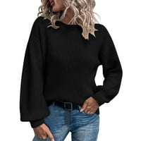 Дълги жени пуловер дълъг пуловер Женски жена модна кръгла шия с дълъг ръкав пуловер пухка