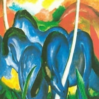 Големите сини коне -марк - платно или фино печатно стена изкуство