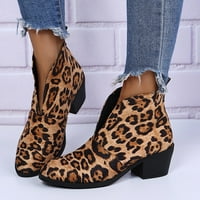 Зимни ботуши жени леопардови обувки за печат Небрежни ботуши за глезени плюс размер на размер на обувки