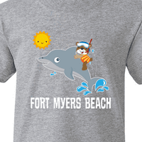 Inktastic Fort Myers Beach Florida Dolphin младежка тениска