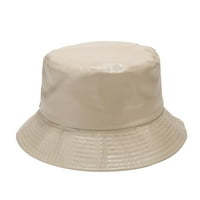 Twifer женски чист цвят проста басейна шапка светла плоча Pu кожа Рибар шапка на открито универсална слънчева шапка