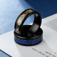 Мъже пръстен лъскав прост бижута аксесоар дракон светещ пръстен за запознанства
