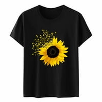 Ризи за жени Графични слънчогледови ризи за сладка глухарче графика лятна ръкав тий тениска тениска за жени