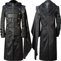 Lilgiuy Men's Fashion Coat Windbreaker Gothic Style Jacket Men's Retro Halloween палто