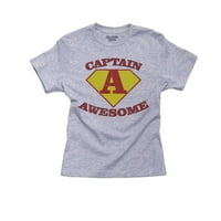 Captain Awesome - модерен графичен дизайн Момче за младежки тениска на памук